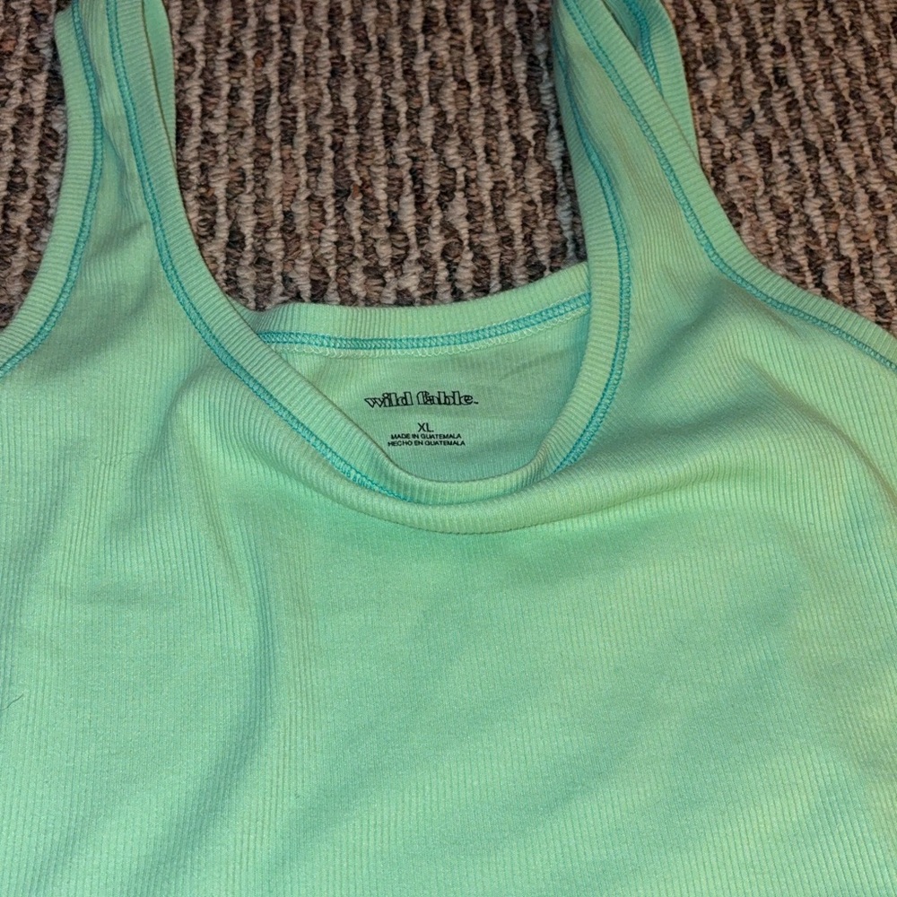 Wild Fable Light Green Ribbed Top